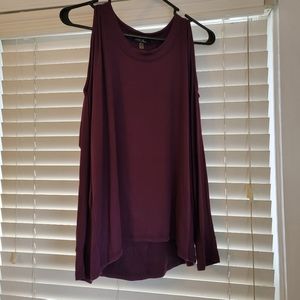 Laila Jayde purple cold shoulder knit top